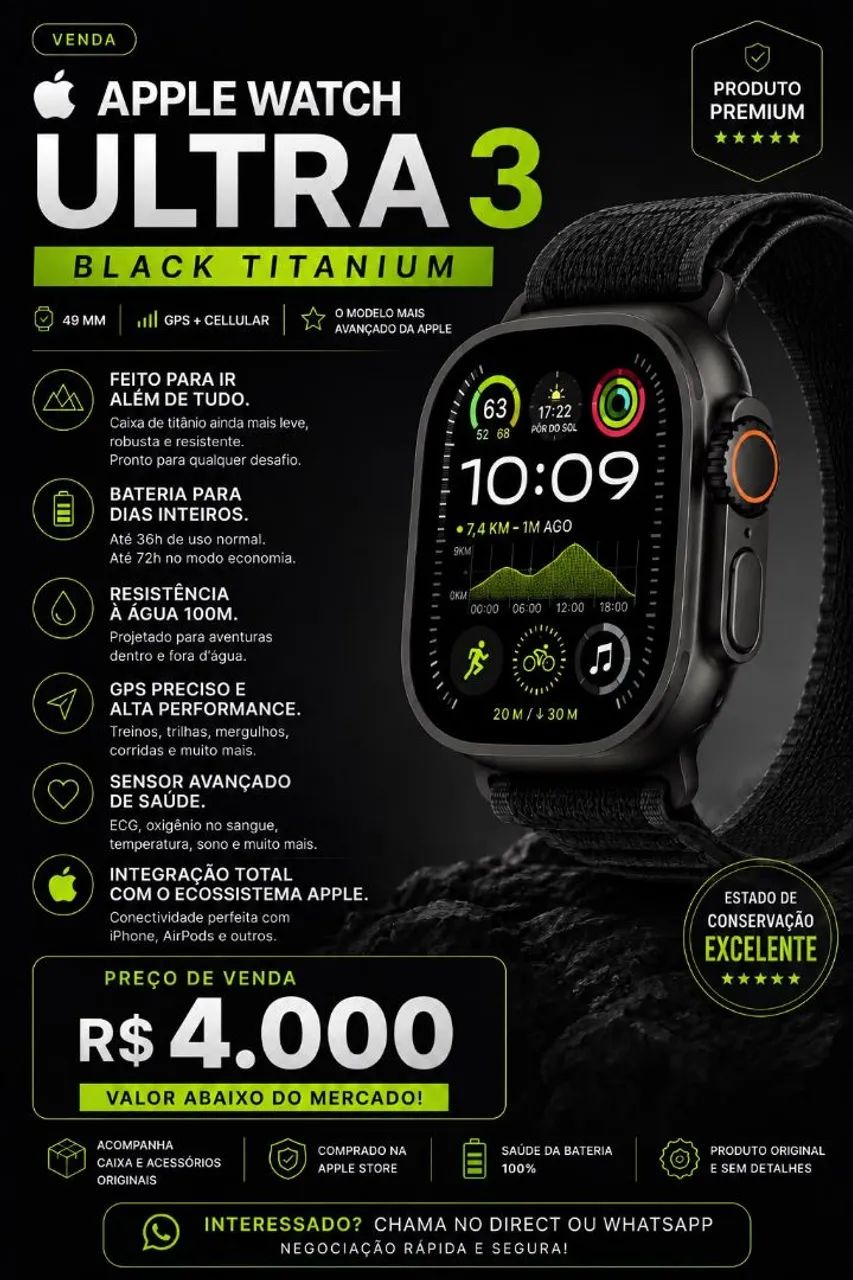 APPLE WATCH ULTRA 3 BLACK TITANIUM - Foto 4