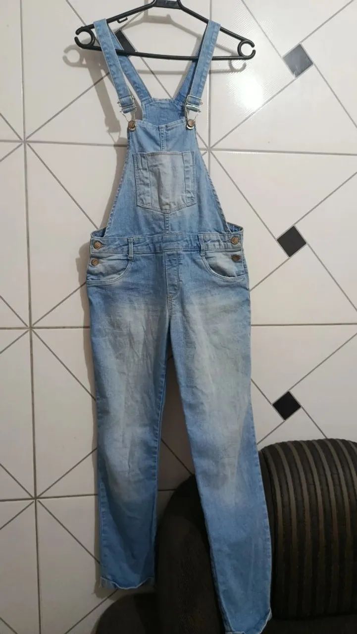 Macacão jeans longo