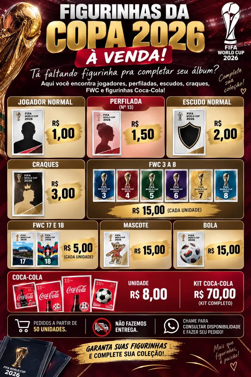 Figurinhas apartir de 1 real!!!