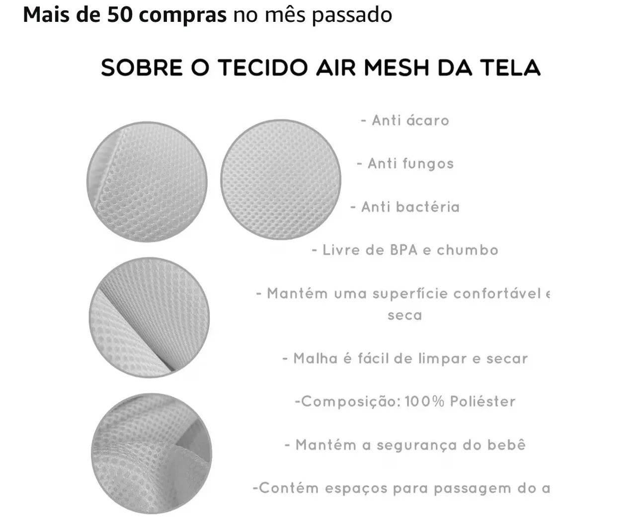 Tela respirável proteção de berço - bege - Foto 3
