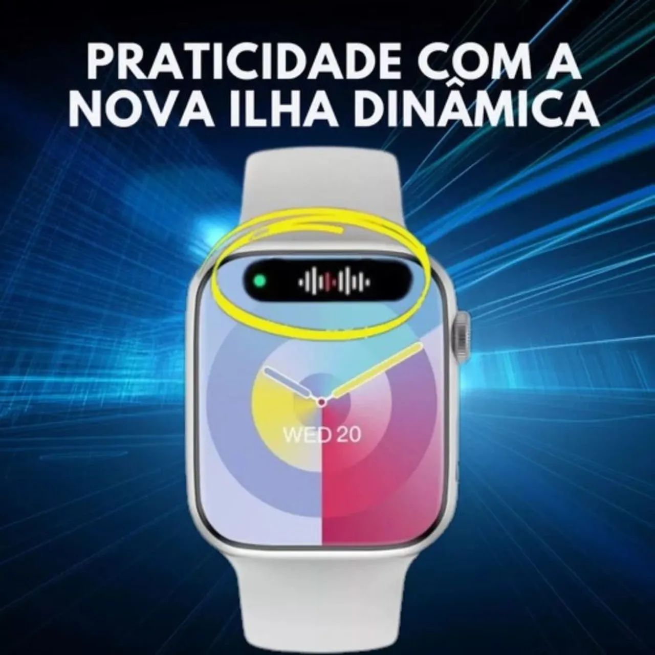 Relógio Smartwatch S20 45mm Com 2 Pulseiras BRANCO-PRATA