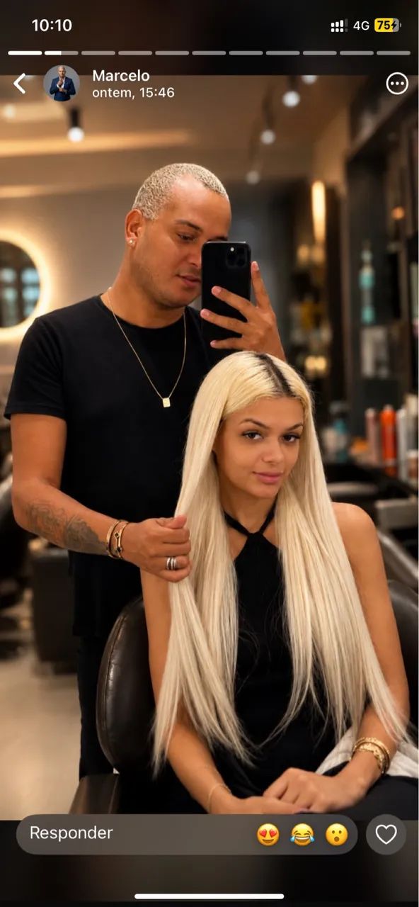 Cabelo Humano Loiro Liso e matizado - Foto 5