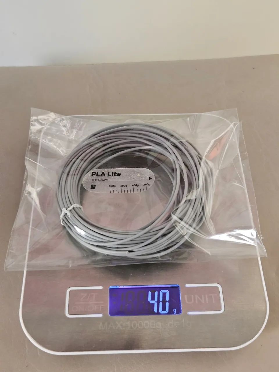 Filamento PLA da bambu lab cinza claro + paquimetro - Envio rápido  - Foto 2