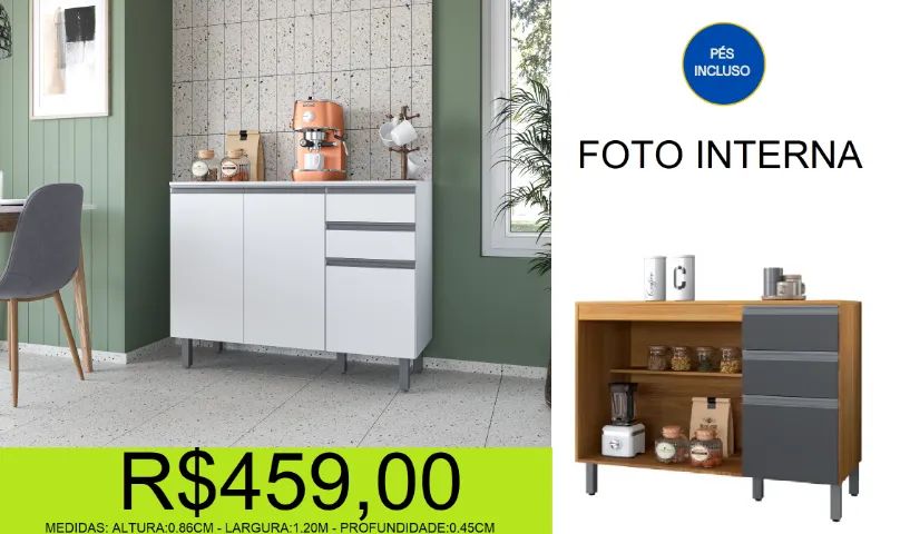 balcão - 1.20M - com pés - compre e retire hoje mesmo - Foto 4