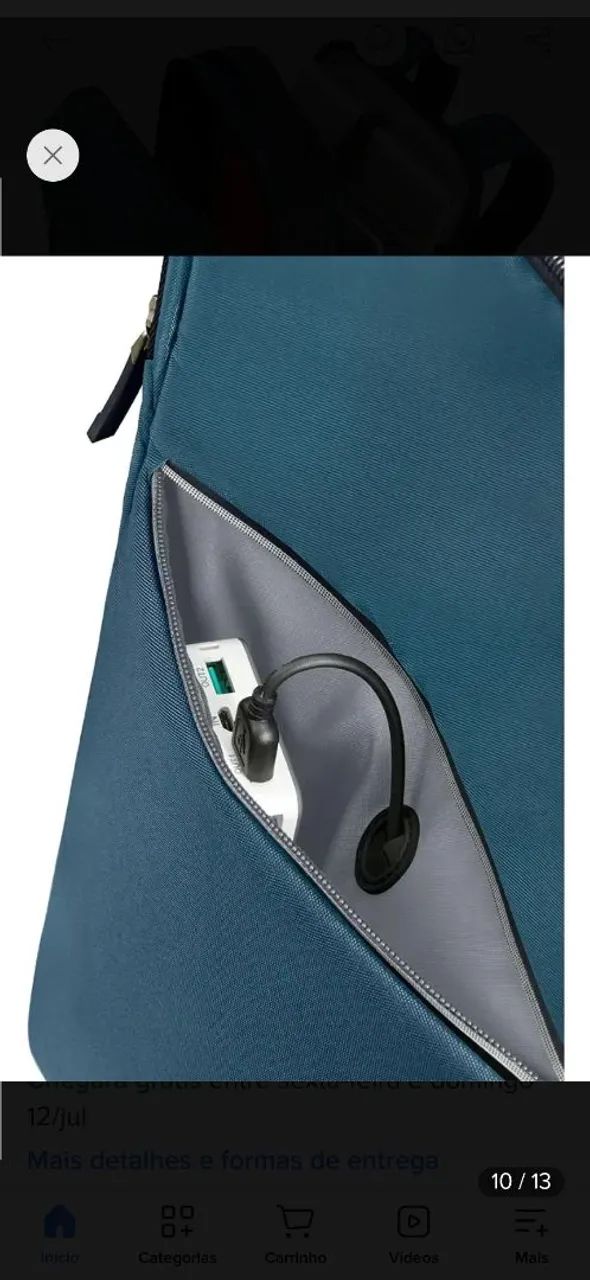 Mochila Samsonite notebook 15.6 Litepoint azul/cinza - Foto 4
