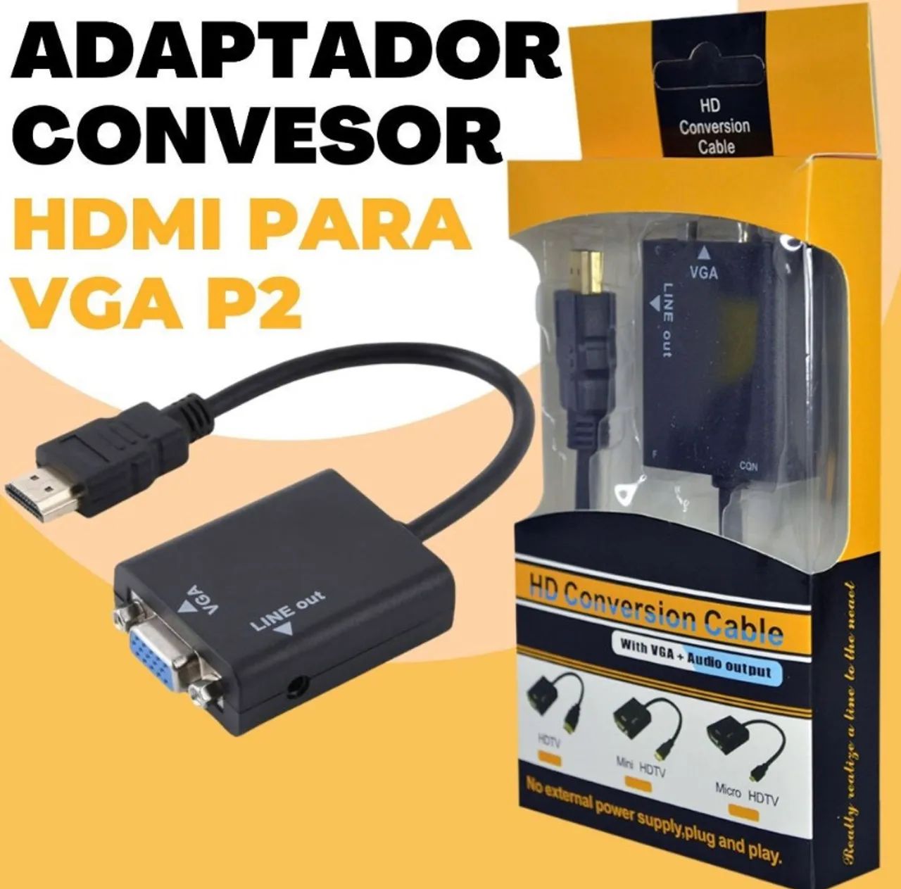Adaptador VGA para HDMI