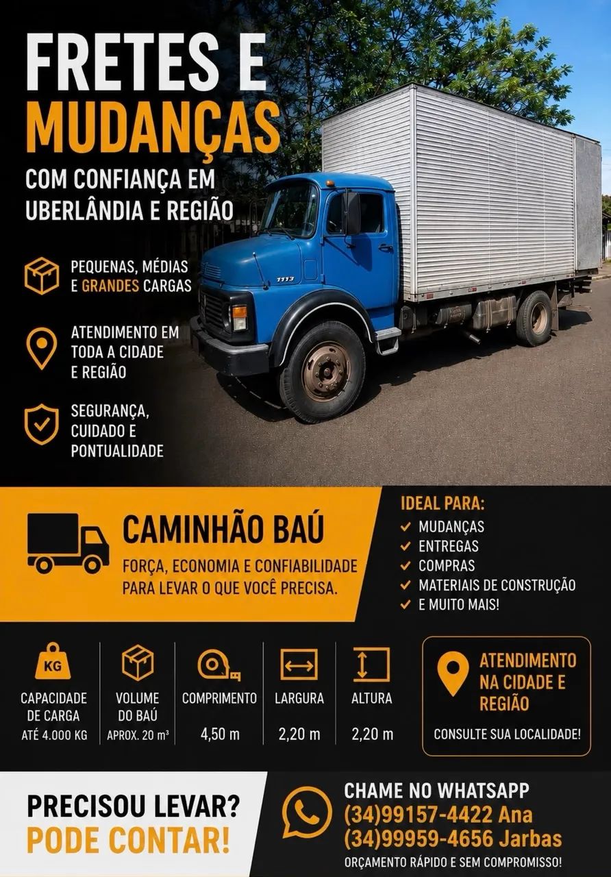 Fretes e Mudanças em Uberlândia e região 