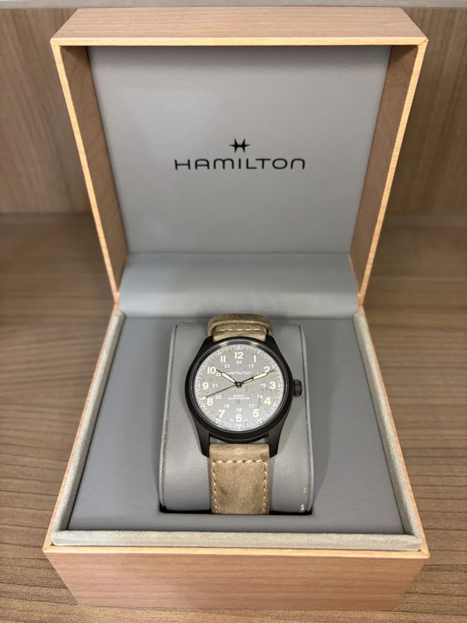Relógio Hamilton Khaki Field Automático Titânio Cinza - Foto 3