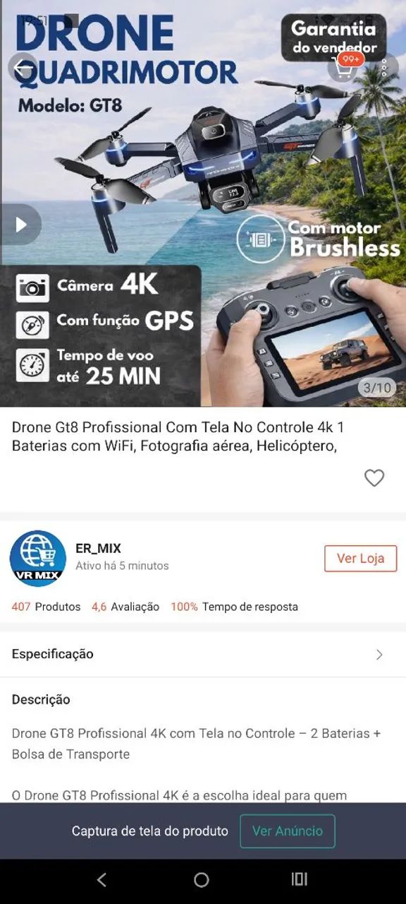 Drone GT8 com 2 Baterias - Foto 2