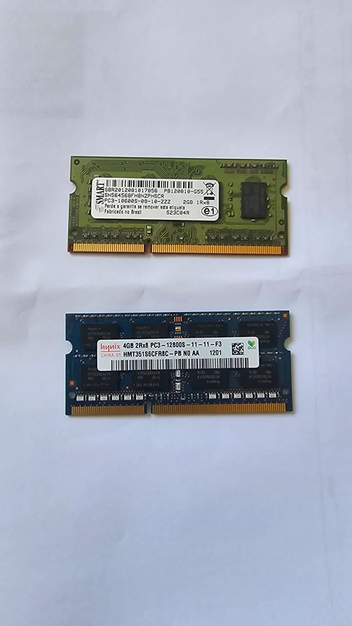 Memória RAM para Notebook DDR3 (2GB e 4GB) - Testadas e Funcionando