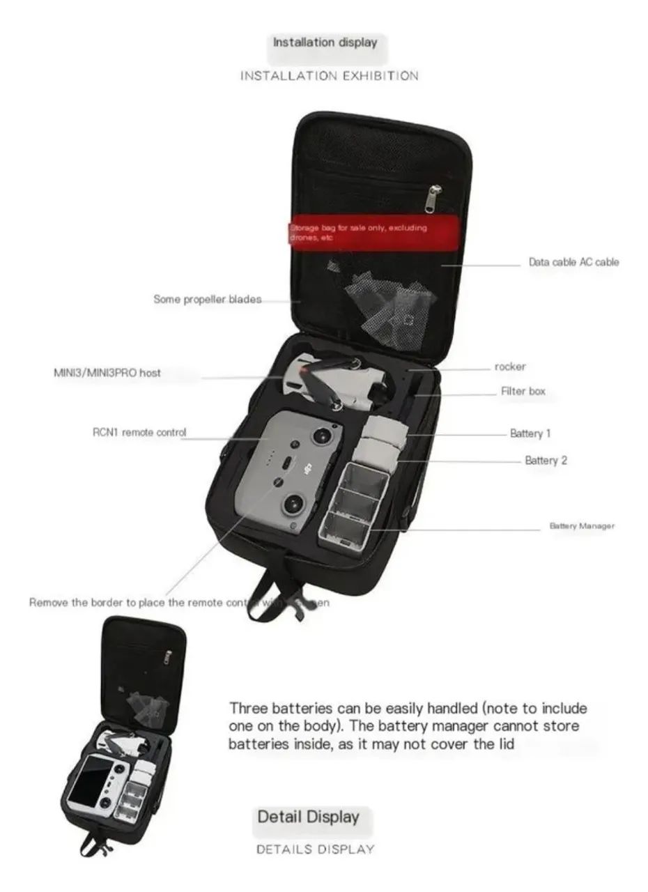 Bolsa / Maleta de Transporte Premium DJI Mini 3 / Mini 3 Pro / Outros - Foto 5