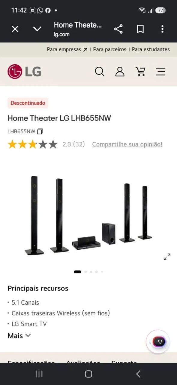 Home theater LG LHB655 - Foto 2