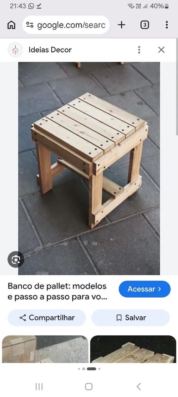 Tamborete de paletes com acabamento  - Foto 2