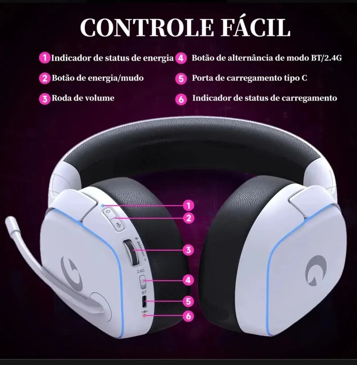 Headset Gamer wireless e Bluetooth  - Foto 4