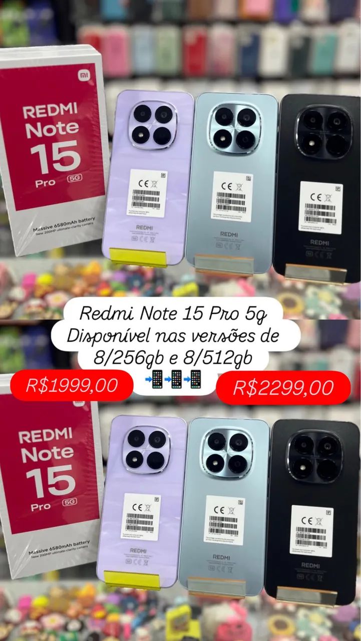 CELL REDMI NOTE 15 PRO 5G 512GB 08GB RAM LACRADO 