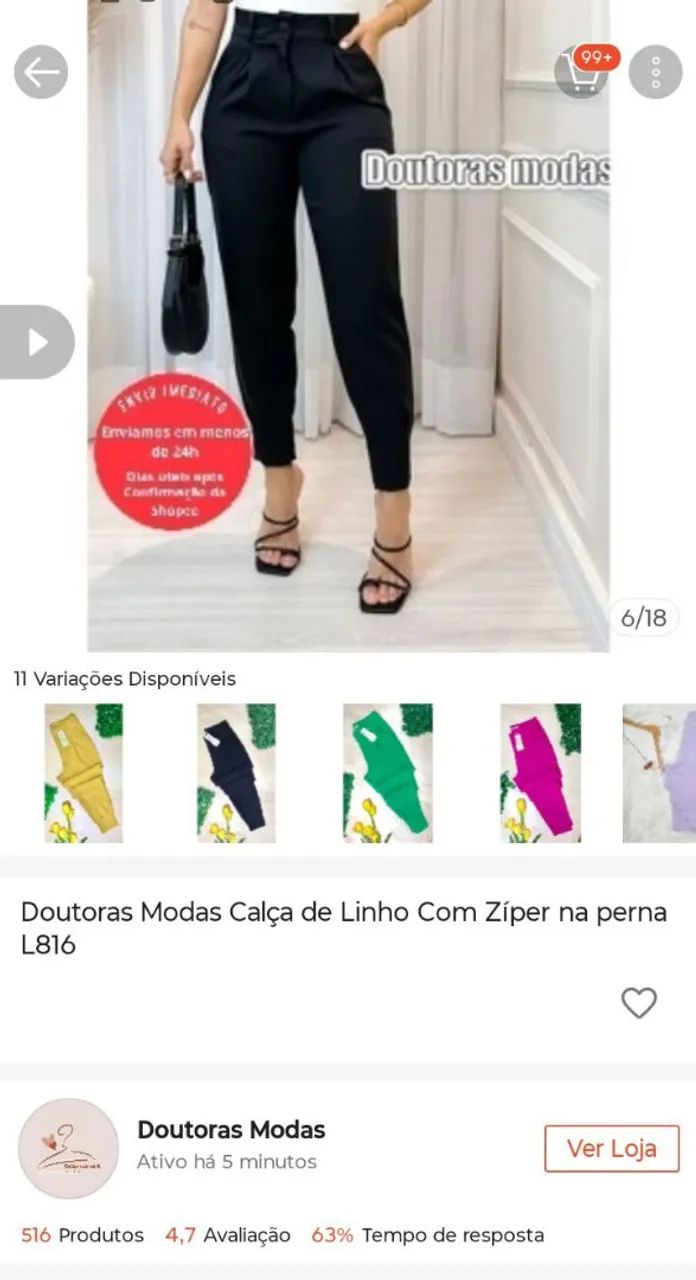 Calça em linho 