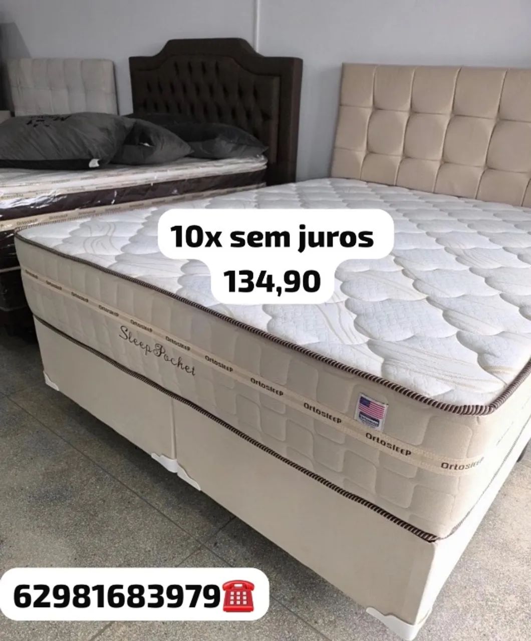 Cama casal colchão e base