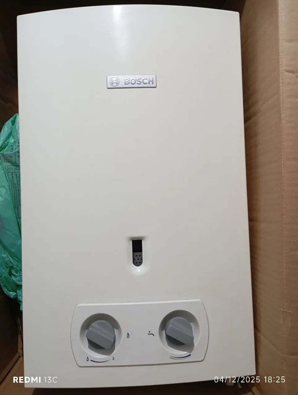 Aquecedor de água gás Bosch Funcionando 