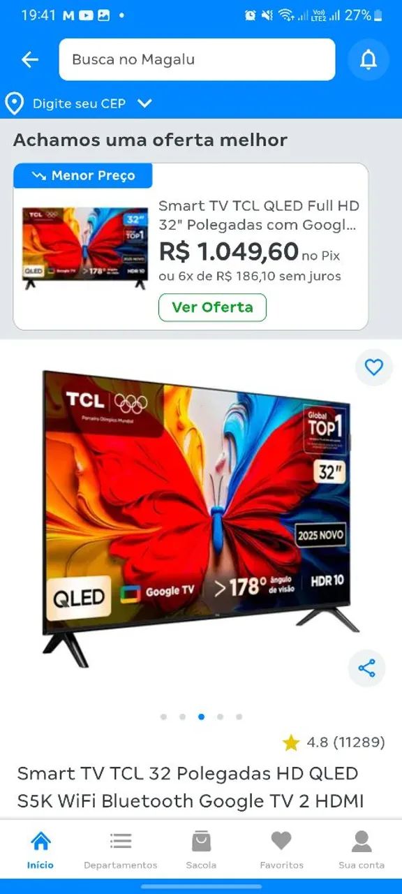 Tv TcL 32 pol lacrada na caixa - Foto 3