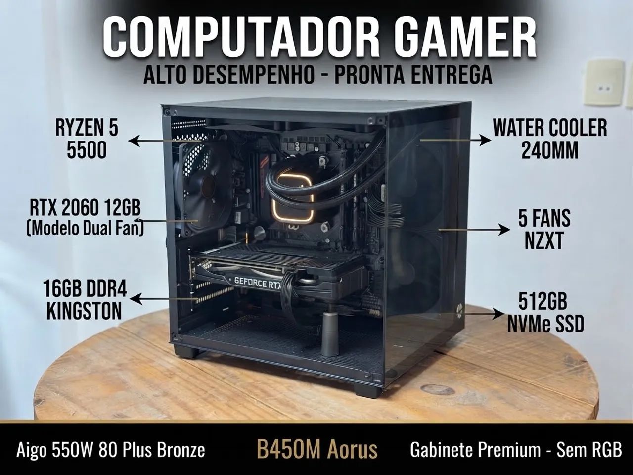 PC Gamer R5 5500+16gb+RTX 2060 12gb