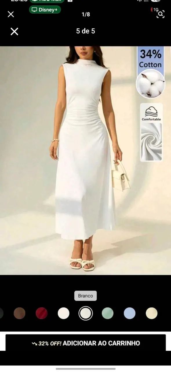 Vestido Midi Branco - Foto 5