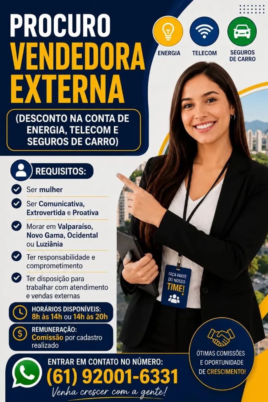 Procuro Vendedora Externa 1
