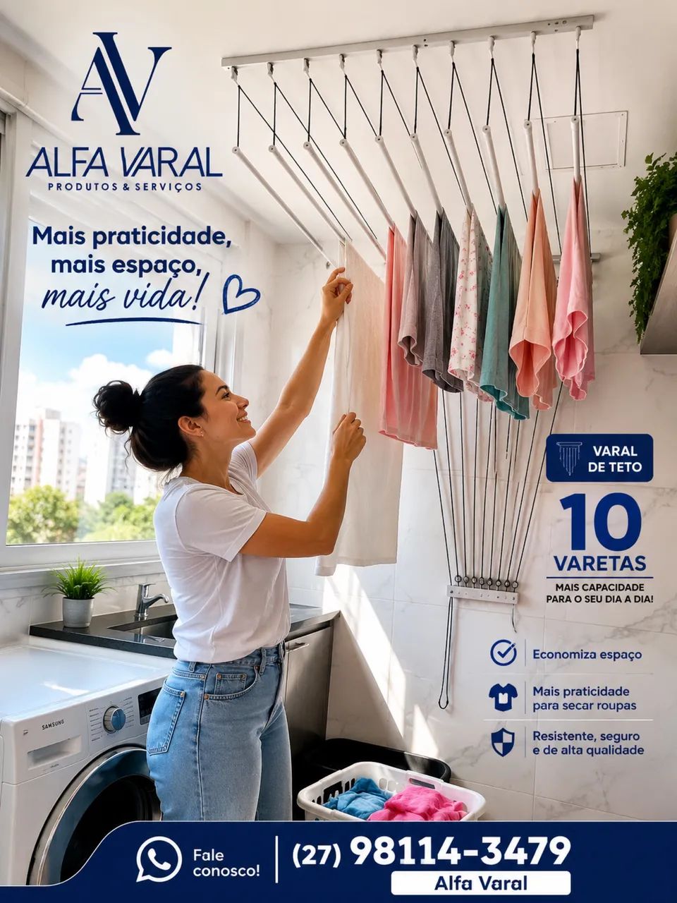 Manutenção varal de teto 