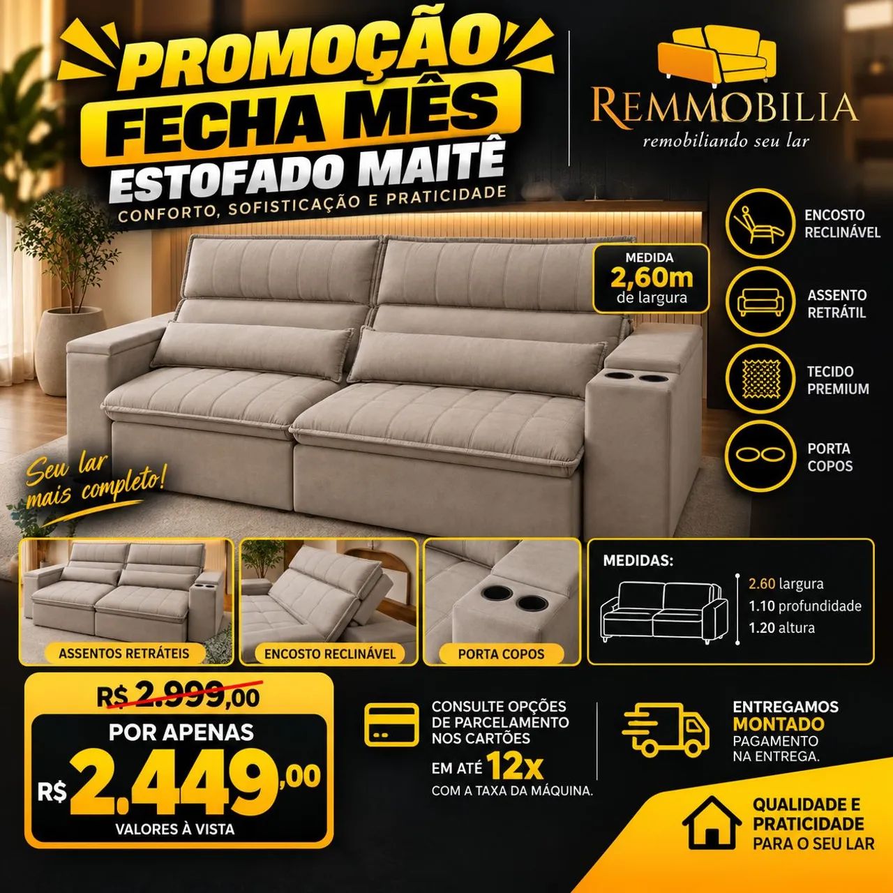 PROMOÇÃO FECHA MES SOFAS NOVOS ENTREGAMOS - Foto 3