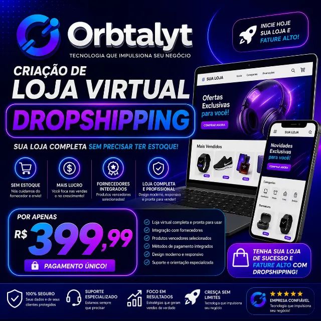 Criação de Loja Virtual DropShipg Venda Sem Estoque