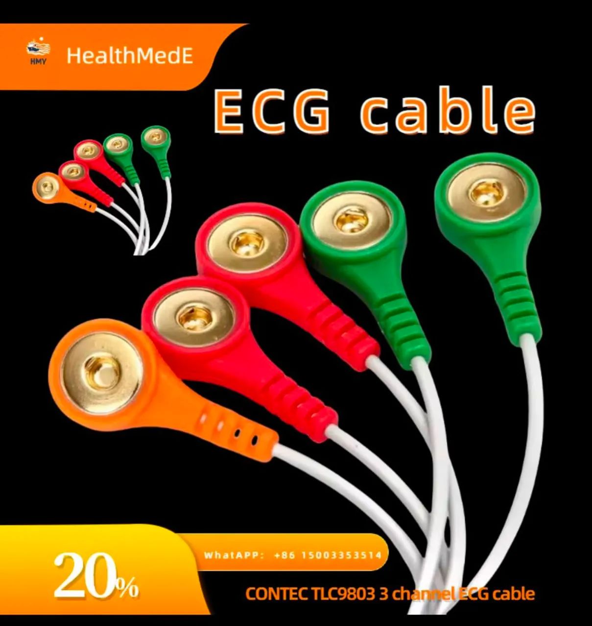 Cabo ecg 5 vias holter tlc 9803 marca contec
