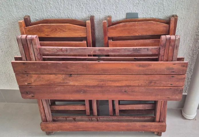Mesa dobrável 100% eucalipto - Foto 4