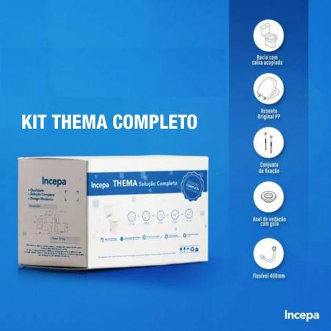 Kit Bacia Com Caixa Acoplada Completo Thema 3/6L Branco Incepa - Foto 4