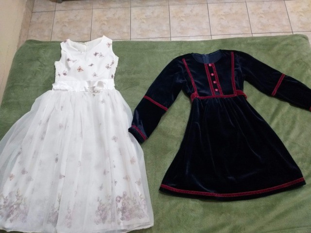 Lote com 7 vestidos. Veste crianças de 5 a 6 anos