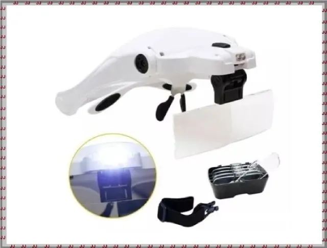 Óculos Lupa 5 Lentes Luz LED Cabeça  - Foto 5