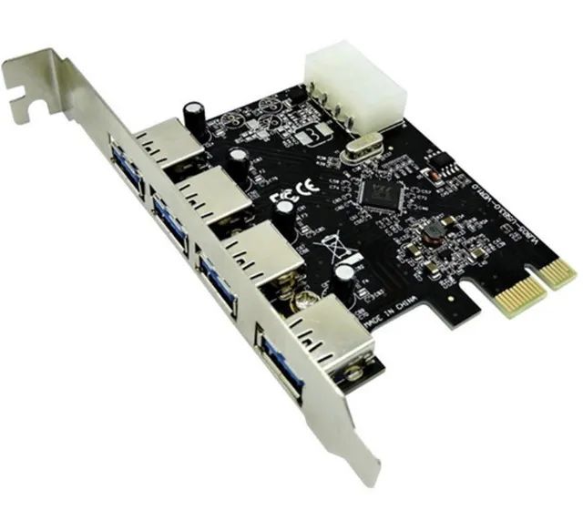 Placa Controladora Pci-e X1 Usb 3.0 (5gbps) Com 4 Portas Usb