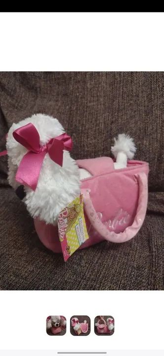 Pelúcia Cachorro da Barbie com bolsa novo! - Foto 2