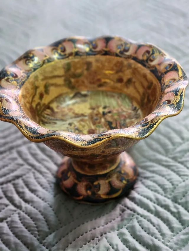 Lindo centro  de mesa em porcelana  pintado a mão  - Foto 2