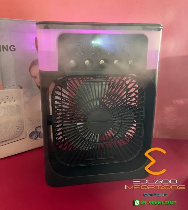 AR-CONDICIONADO Mini CLIMATIZADOR, Umidificador Portátil USB LED - Foto 5