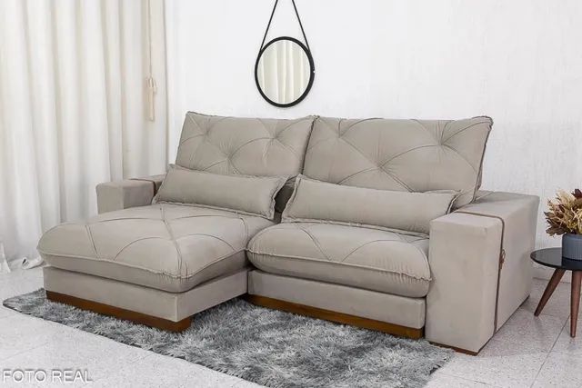 Sofá Retrátil Reclinável Luana 2.50m Molas Ensacadas Imperdível rf6 - Foto 2