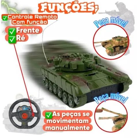 tanque guerra controle remoto a pilha tk-ab3623 20x10cm - Foto 3