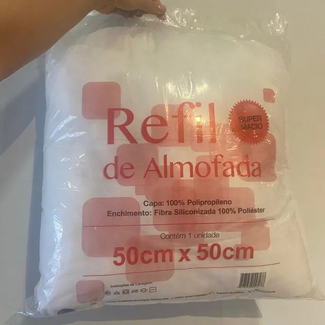 Kit 02 enchimento de almofada em fibra siliconizada 50x50cm