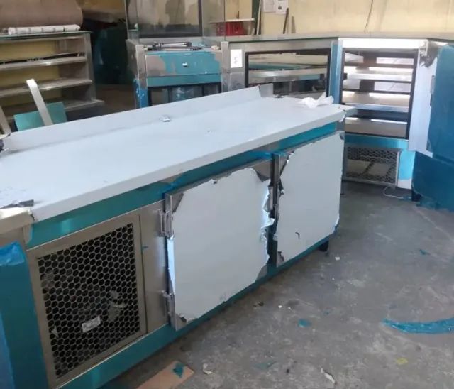 Balcão refrigerado em aço inox e balcão seco * sob medidas*