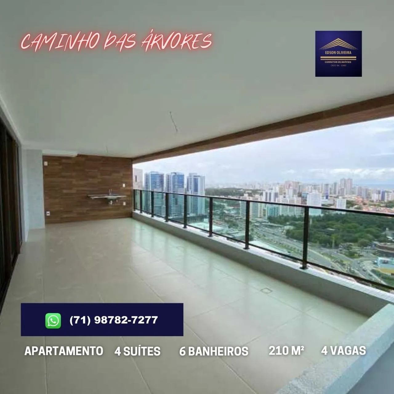 APARTAMENTO 4 SUÍTES, 210M², 4 VAGAS, NO CAMINHO DAS ÁRVORES