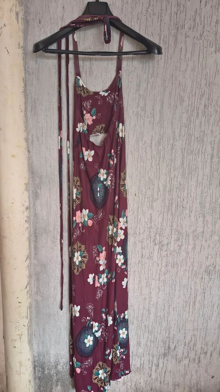 Vestido Longo Floral Vinho - Foto 2