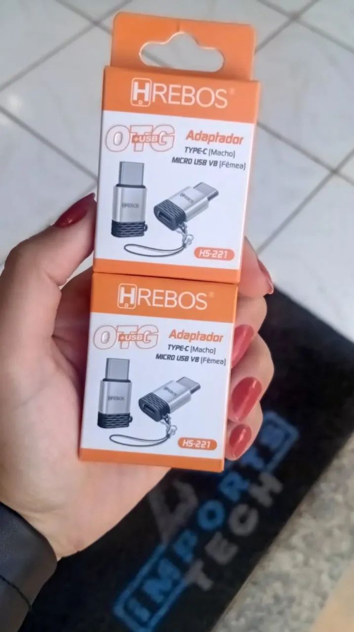Adaptador OTG TIPO-C / Micro V8 HREBOS HS-221 - Foto 2