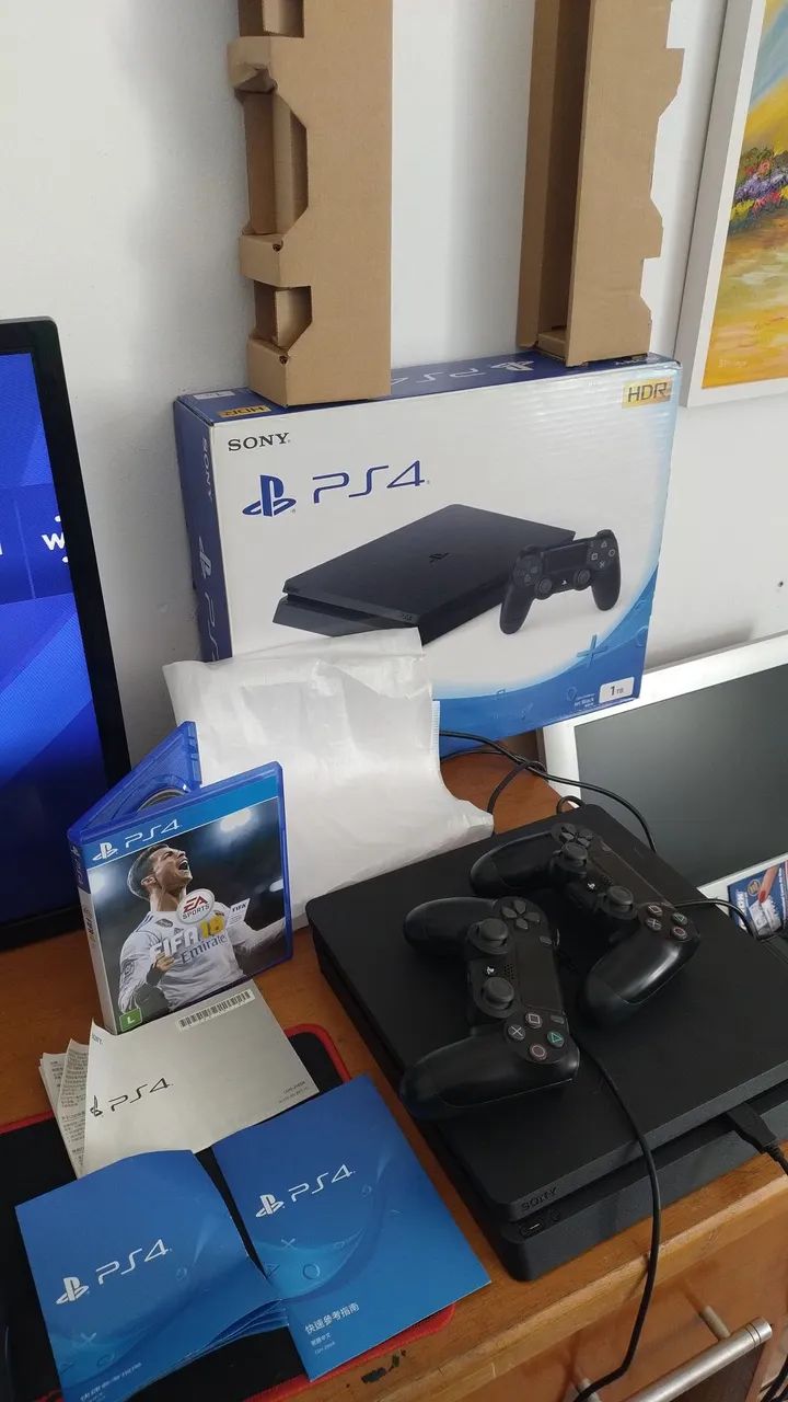 Ps4 Slim 1 Tera Na Caixa Completo versão 12:52 Aceitamos OLX PAY  - Foto 2