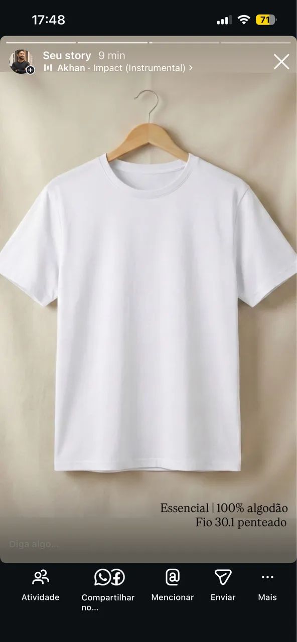 Blusa básica slim 100% algodão  - Foto 2