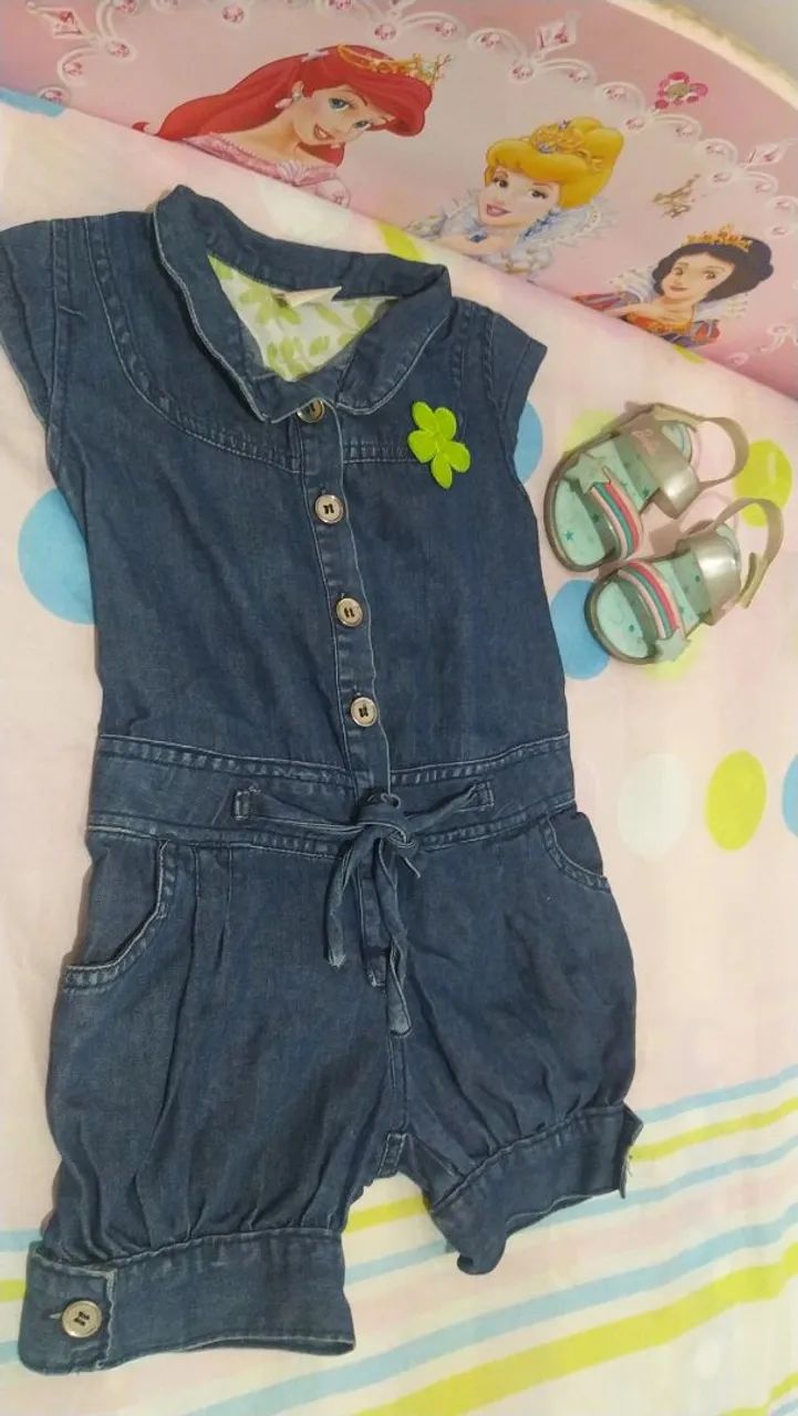 Macacão Jeans + Sandália da barbie