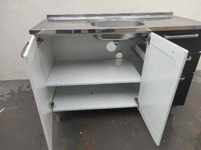 Balcão aço com pia inox 1,20m - Foto 4