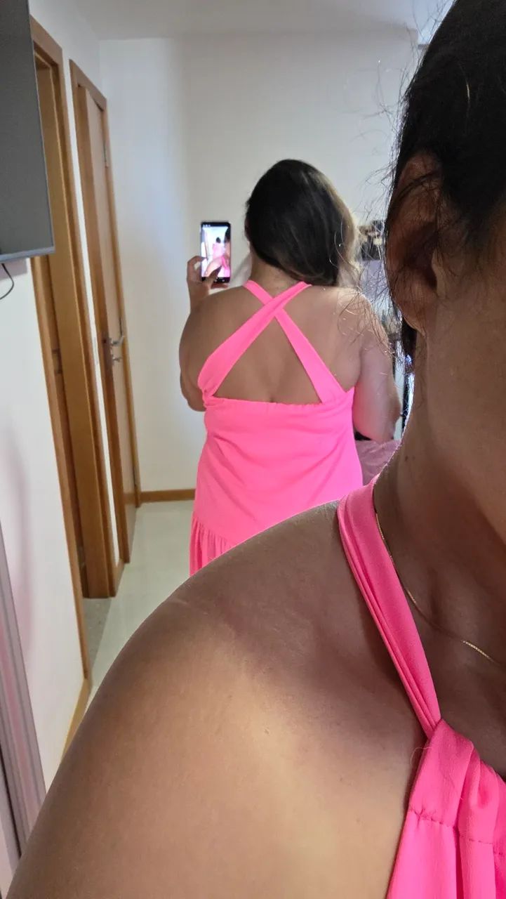 VESTIDO LONGO ROSA NEON - Foto 5